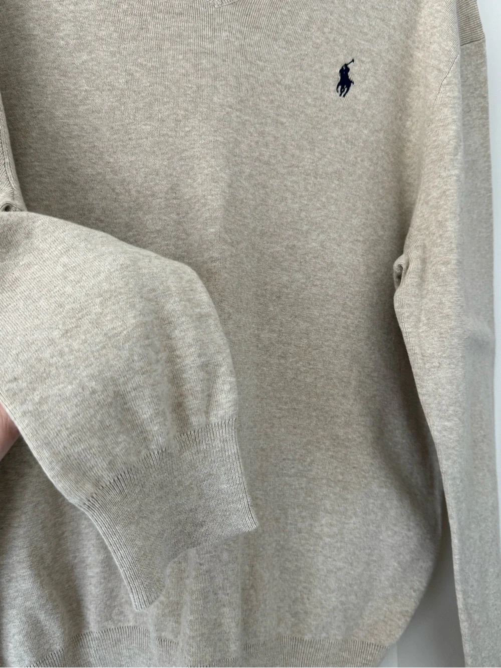 Ralph Lauren Men’s V-Neck Sweater in Taupe